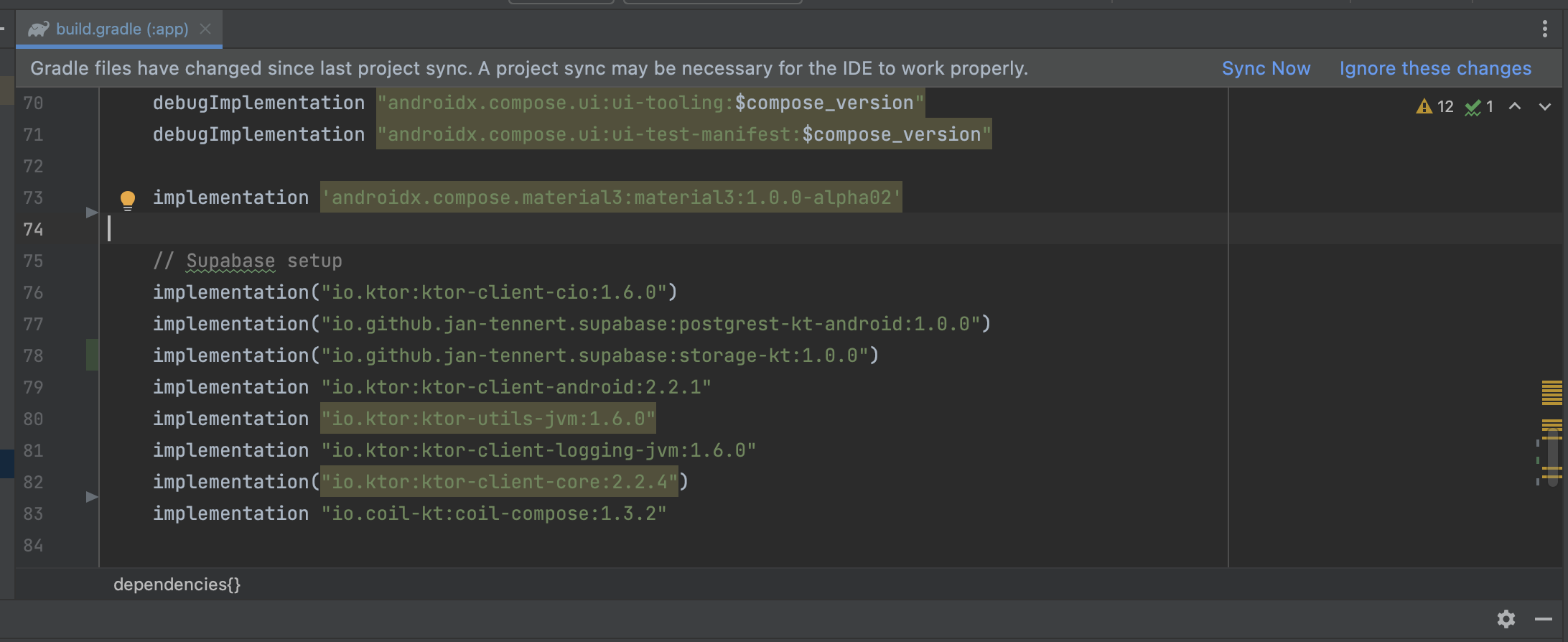 Gradle dependencies